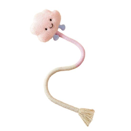 jijijing Cotton Rope Cat Toy, Silent Plush Cloud Carrot Cheese Chew Stuffed Crocodile Toy for Indoor Cats Teething Relief, Interactive Play
