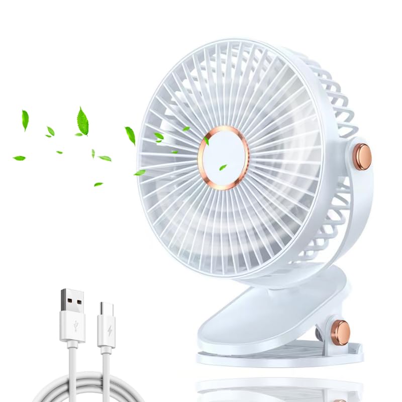 

New for Desk Fan with Night Small USB Rechargeable 5 Speed Noise LED Mini Circulation Desk Heatstroke Suitable for and Car 2025 Ultra-Quiet Light,
