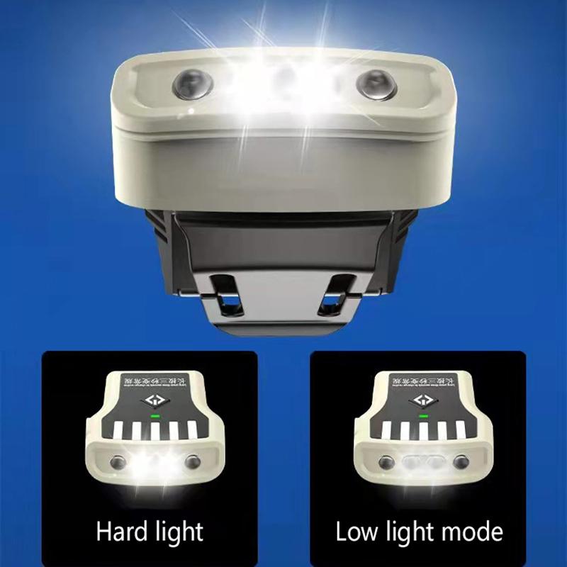 Led Hat Clip Headlight Ipx4 Waterproof Mini Caps Light Headlamp Power Display Ultra Bright Hat Clip Flashlight For Night Fishing