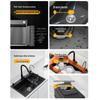 Stainless Steel Black Nano Large Single Bowl Kitchen Sink for Vegetables, Dishwashing, and Handwashing, Thickened Handmade Design