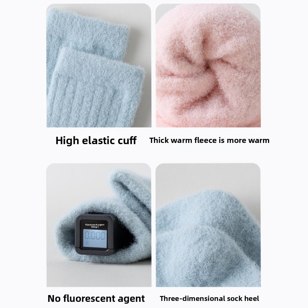 Velvet Terry Infant Floor Socks Solid Color Knitted Socks New Plush Baby Socks  for Newborns