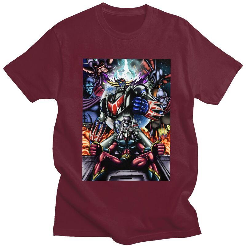 Custom Grendizer T Shirt for Men Pure Cotton Tshirt Tees Goldorak Goldrake Ufo Robot Tshirts Slim Fit Clothing