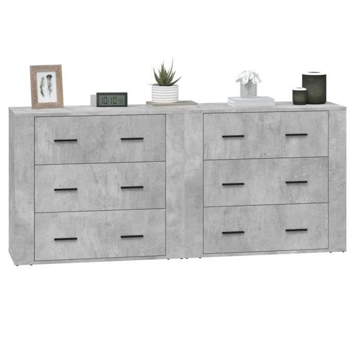 Maison Exclusive - Buffets 2 pcs gris béton bois d'ingénierie