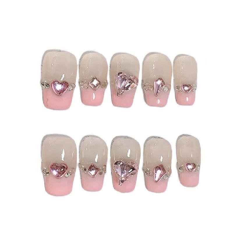 Wearing Nail Adorable Pink Heart Art Sticker Explosive Cute Trend Fashionable
