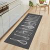Non Slip Kitchen Runner Rug Tableware Pattern Wear Resistant Floor Mat Home Decor Carpet