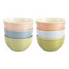 "12cm Ceramic Bowls, Set of 6, Macaron Color" Gift, Soup Bowls, Heat-Resistant, Ceramic, Microwave-Safe [Official Japanese Product] Z1021-365