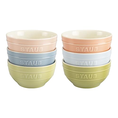 Staub  12cm Ceramic Bowls, Set of 6, Macaron Color  Gift, Soup Bowls, Heat-Resistant, Ceramic, Microwave-Safe [Official Japanese Product] Z1021-365