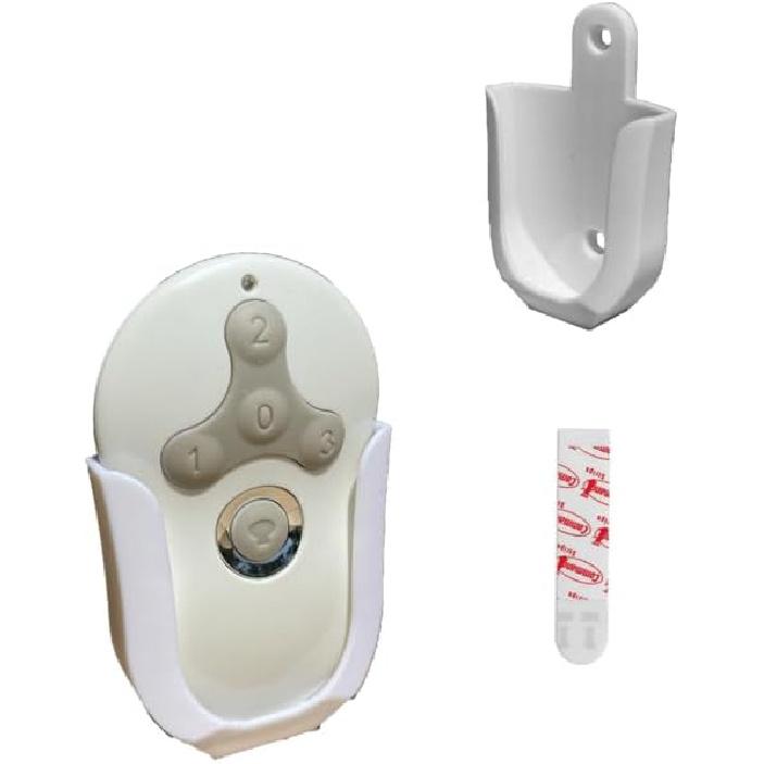 Wall Mount Bracket Fan Remote Holder for Hunter 99122, 99123, RAN003, K047402 and Similar Remote Control Transmitters - Easy Installation, Sleek Single Remote Holder
