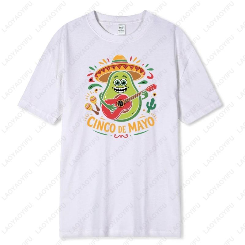 Cinco De Mayo Unisex T-Shirt Feiere Mexiko 5. Mai Feiertag Gitarre Blume Kaktus T-Shirts Weiche Baumwolle Grafik-T-Shirts Mode Oberteile