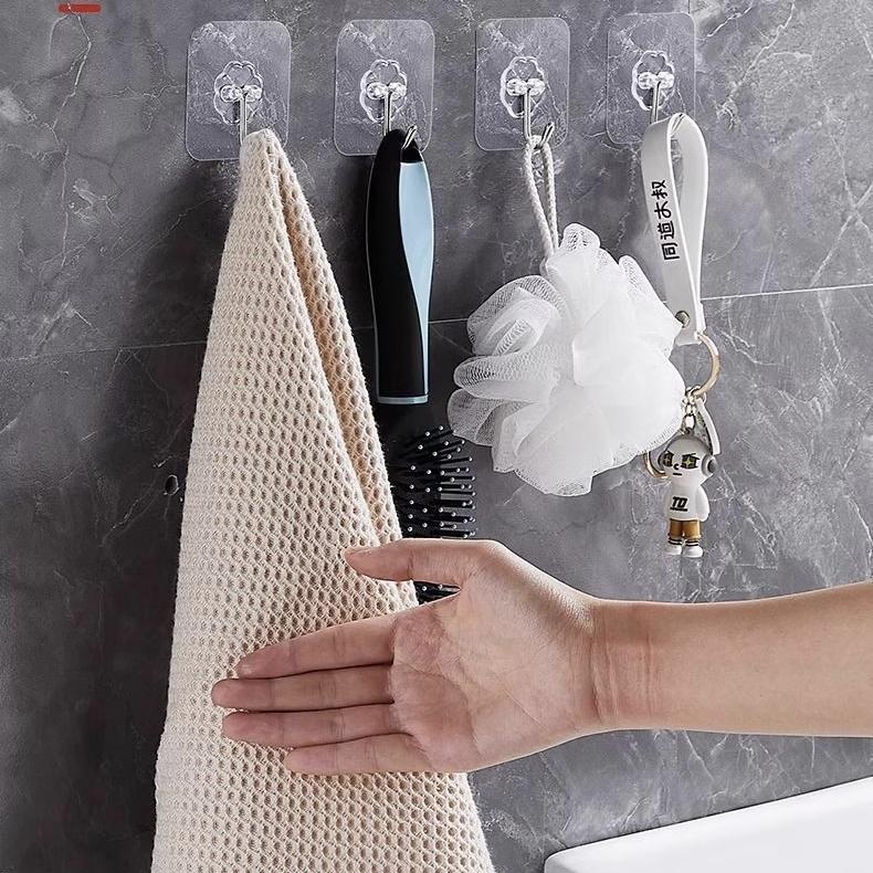 No Drill Self Adhesive Hooks Wall Mounted Shoe Rack, Strong Sticky Waterproof Hangers for Kitchen, Bathroom, Dorm, Bedroom & Door Back Storage