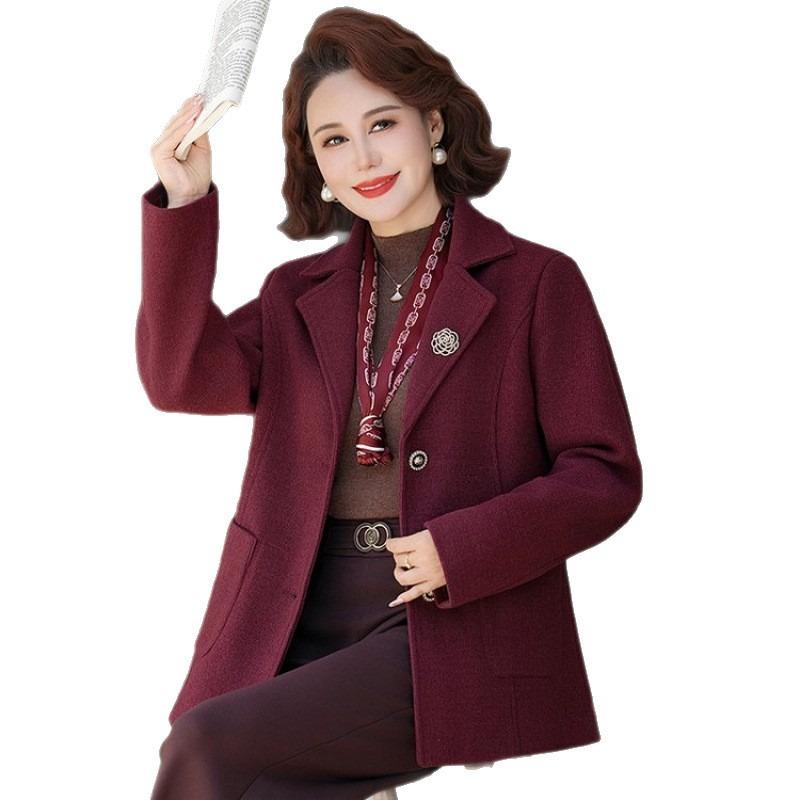 Mom outfit spring and autumn new fashion loose and versatile medium woman thin medium and long mother outfit autumn suit jacket