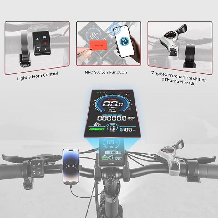 Vélo Électrique - SAMEBIKE - LOTDM200-II-FT-DB - 48V 13Ah - Autonomie 60-120 km - 20 pouces