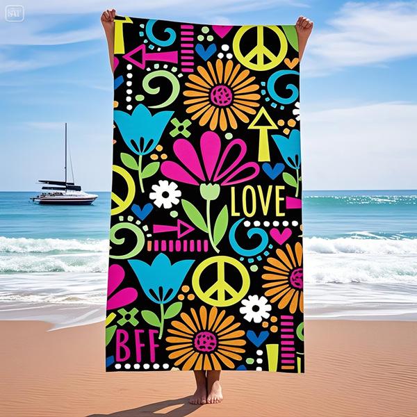 Cross-border Soft Quick-Dry Beach & Sport Towel - Absorbent, Lightweight, Printed Design