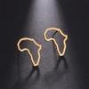 My Shape Mini Afrika Herz Ohrstecker für Damen Mädchen Goldfarbe Edelstahl Hohl Afrikakarte Stecker Ohrring Modeschmuck