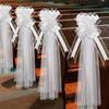 Church Wedding Pew Bows With Long Tulle Tails Chair Aisle Decor Wedding Car Decoration For Church Aisle Decor Ceremony