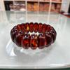 Blood Amber Handcrafted Oval Honey Amber Bead Bracelet - Unisex Second-Generation Blood Lingzhi Design