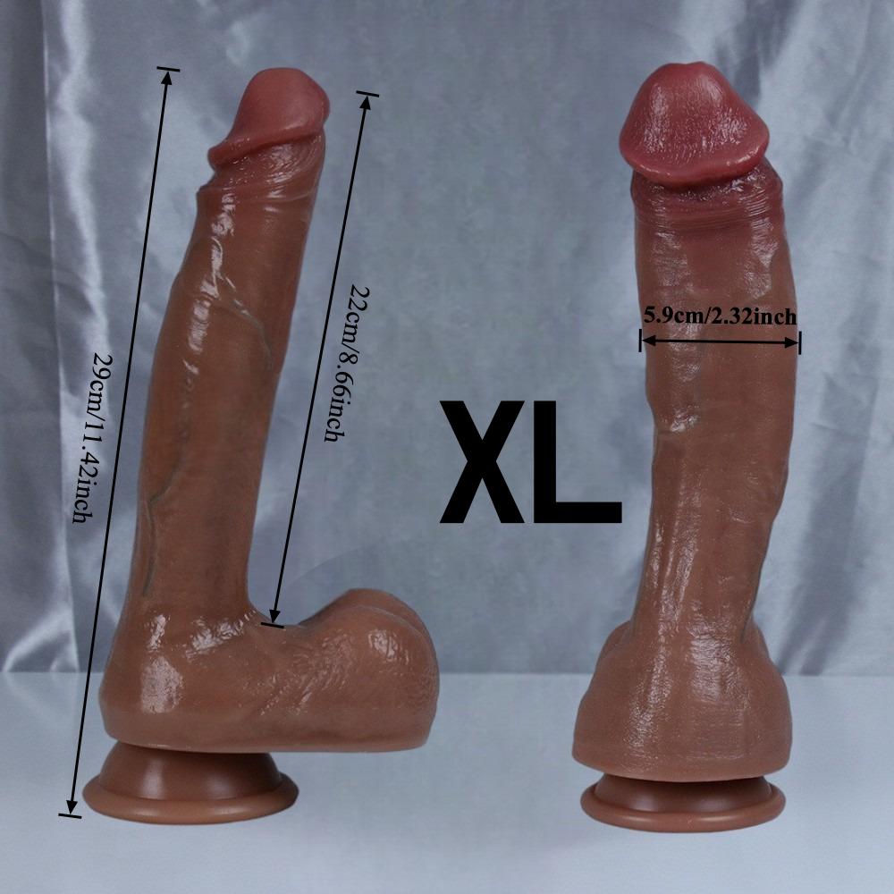 Realistic Liquid Silicone Dildo, Soft Skin Feel Penis Toy, 5 Sizes Available, Flexible Adult Toy for Beginners & Couples, Non-Electric Battery Free