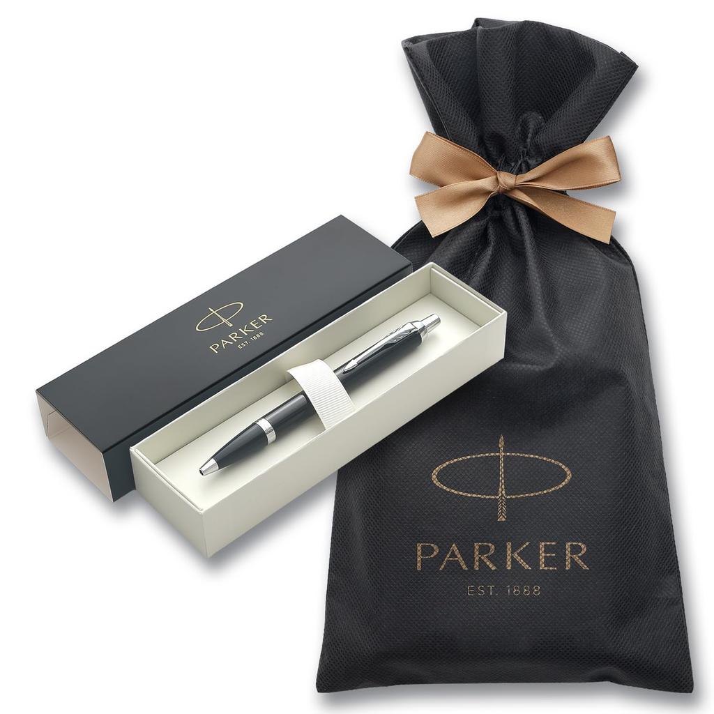 PARKER Ballpoint Pen IM Black CT Medium Point Wrapping Bag with Brand Logo Gift Box Luxury Official Genuine Imported Product 1975636V3 Oil-based