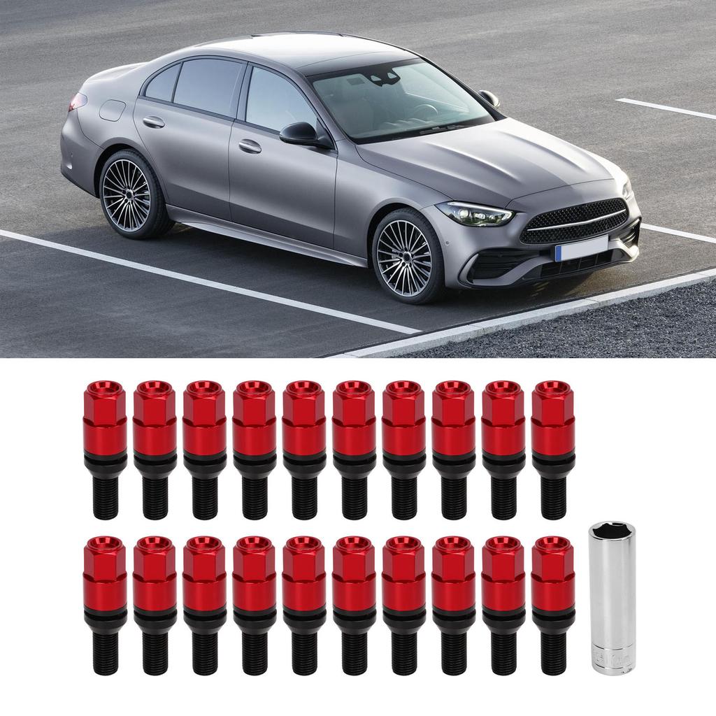 20pcs M14x1.5 Cone Seat Wheel s Lug Nuts Taper Lug Car Accessories for Auto