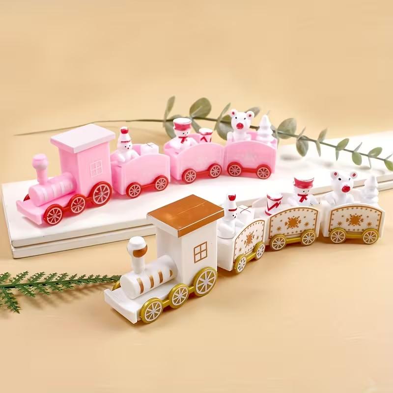 Merry Christmas Plastic Train Decorations for Home 2026 Xmas Ornament Navidad Noel Gifts New Year 2026 Gifts Holiday Decor