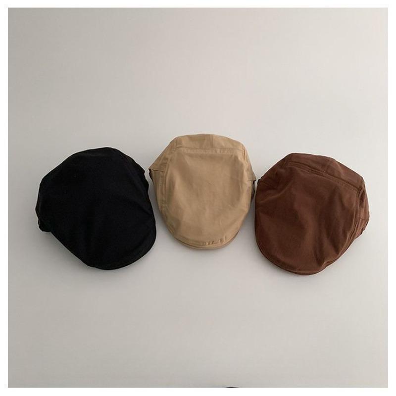 Meier Children's hats, spring and autumn thin anti-duck tongue berets, male and female baby letter forward hats