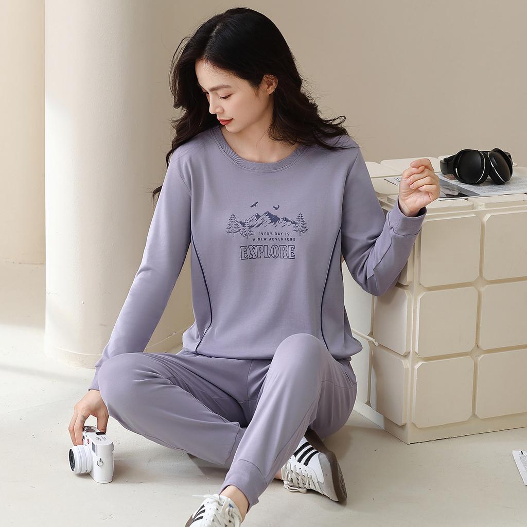 Pajamas women's autumn 1011 new spring and autumn pure cotton long-sleeved bundle autumn women's loungewear suit
