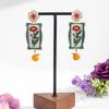 Charm Enamel Flower Dangle Earrings Painting Bohemian Dangle Earring  Gift