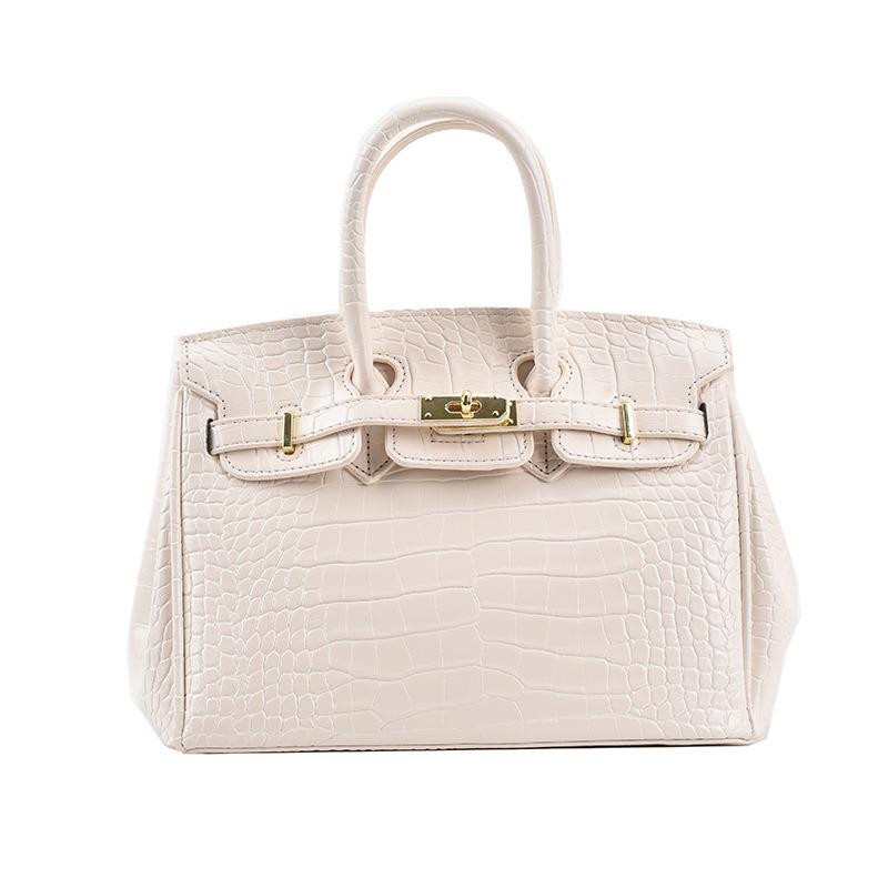 Σικ Γυναικεία Τσάντα Kelly με Μοτίβο Κροκόδειλου - Στυλάτος Ευρωπαϊκός & Αμερικανικός Σχεδιασμός