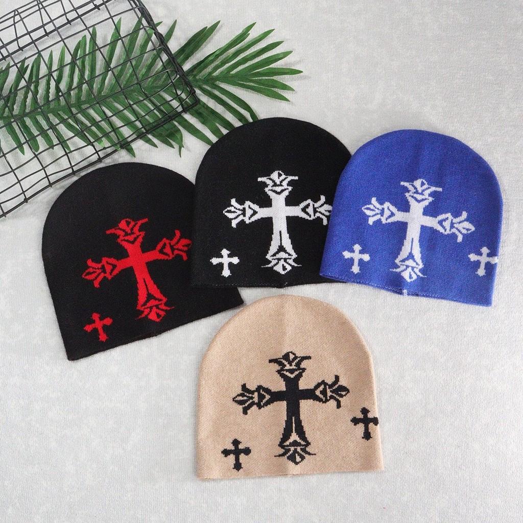 Knitted Hat For Men Women With Cross Pattern And Acrylic Material For Streetwear Style