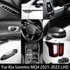 For Kia Sorento MQ4 - Tuning Carbon Fiber Central Console Window Button Air Middle Vent Cover Door Trim Accessories LHD