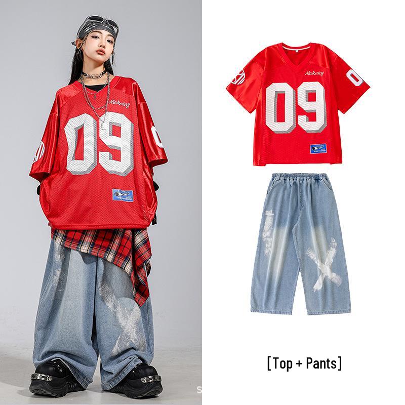 Boys' & Girls' Trendy Hip Hop Dance Outfit Set – Street Style Performance Wear for Kids