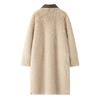 Faux Fur Long Trench Coat for Women Reversible Fuzzy Fleece Sherpa Lined Jackets Winter Furry Trimmed Casual Overcoat
