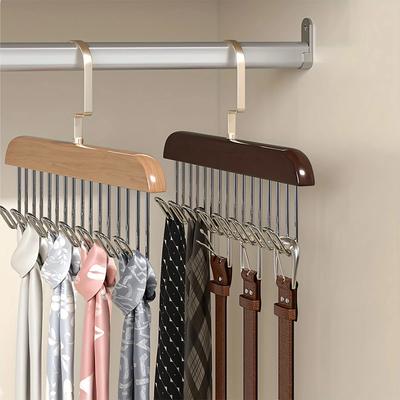 1pc-Wooden Hangers for Bras Space Saving Hangers with 360 ° Rotating Hooks Heavy-duty Wooden Hangers for Wardrobes