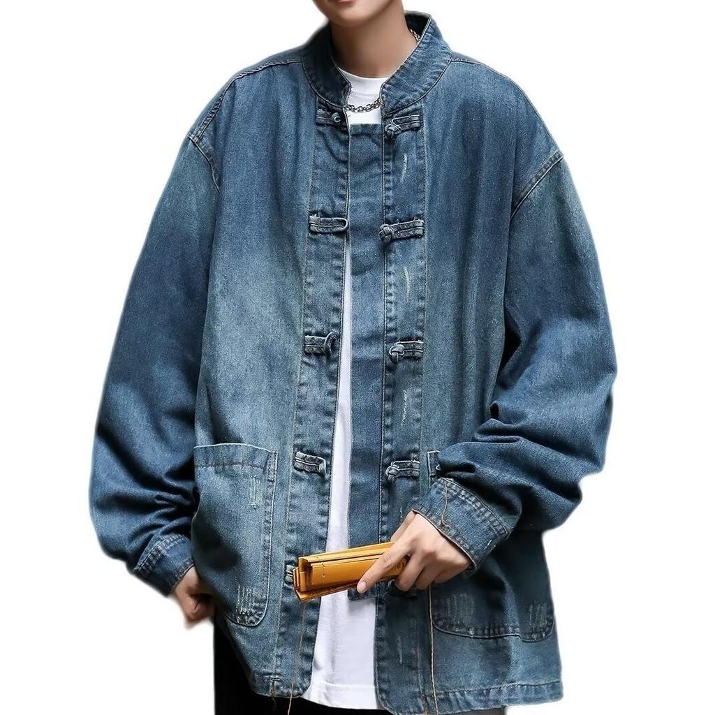 Trendy Brand Rsize Ve Washed Retro Blue American O High Street Tooling Jacket Denim Jacket Men'S Season Top