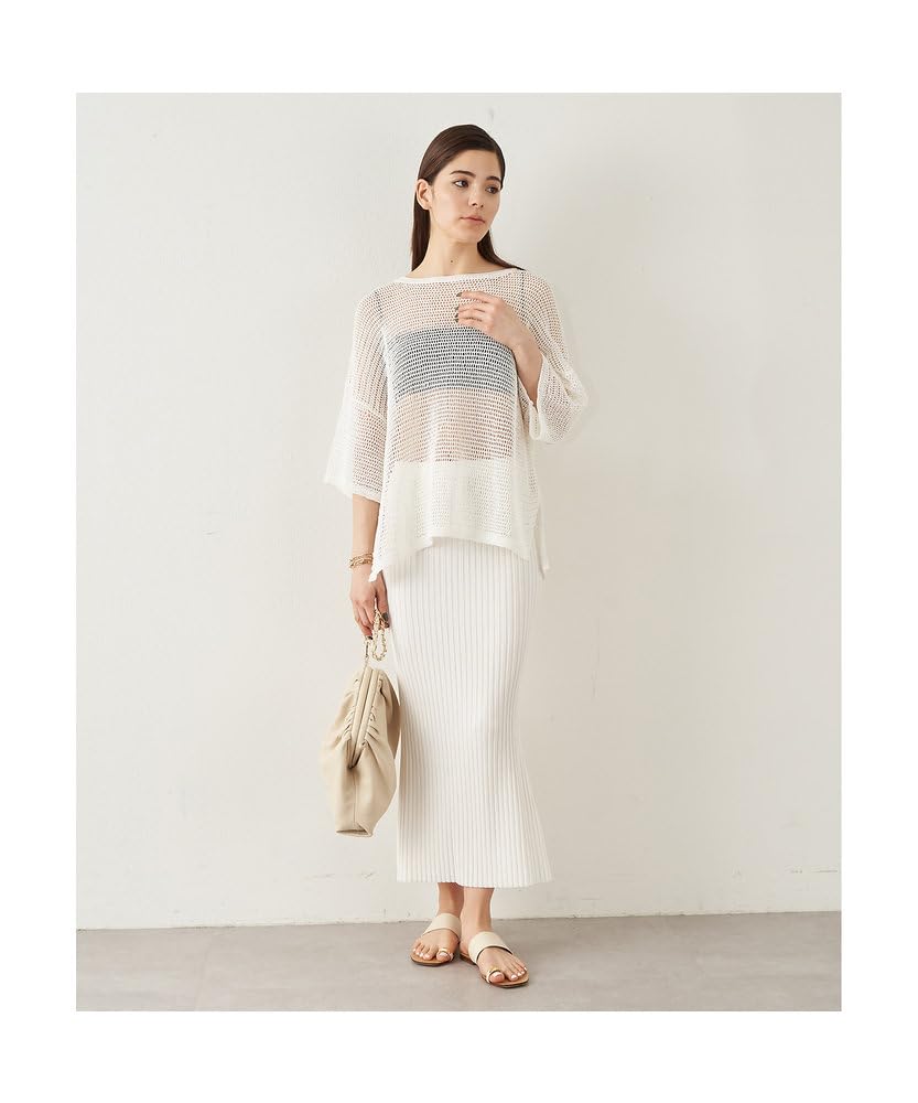 Whim Gazette Knit Fit Skirt WGZ1001201A0008 Free Size Ecru