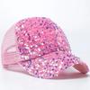 Polyester Sun Protection Baseball Cap With Shimmering Sequins For Outdoor Summer Activities