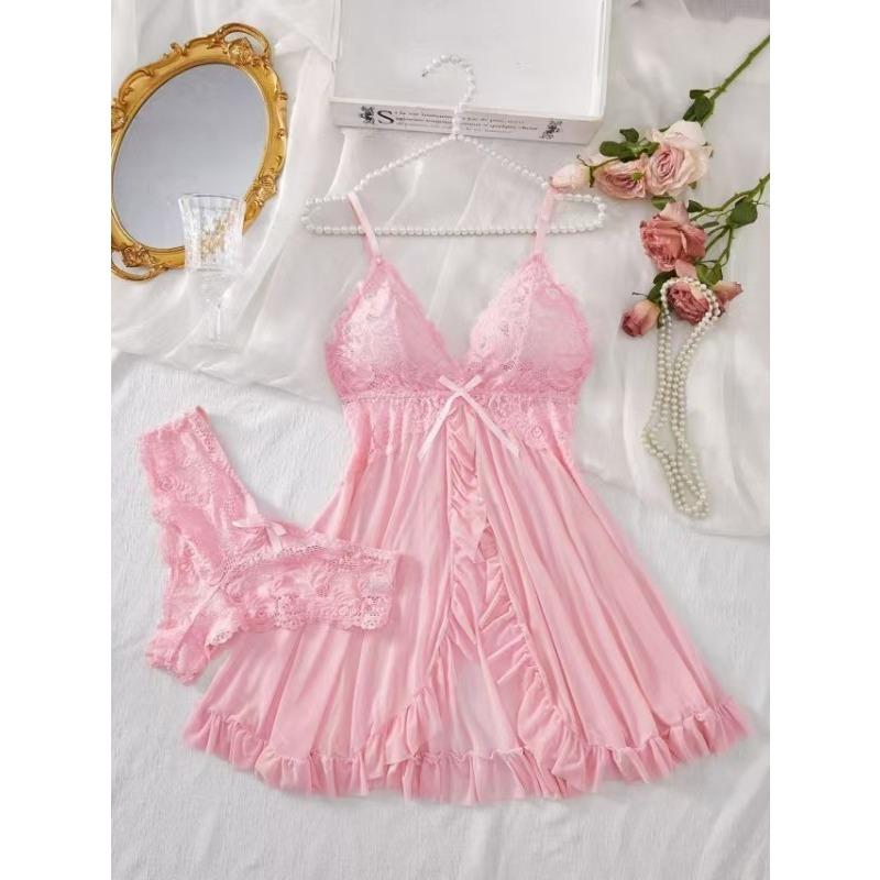 Pajamas Female Sexy V-Neck Lace Suspender Multicolor Set Sex Underwear