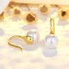Gold Color Pearl Water Drop Earrings for Women Fashion Personality Simple Design  Silver Needle Earrings Pendientes Gifts