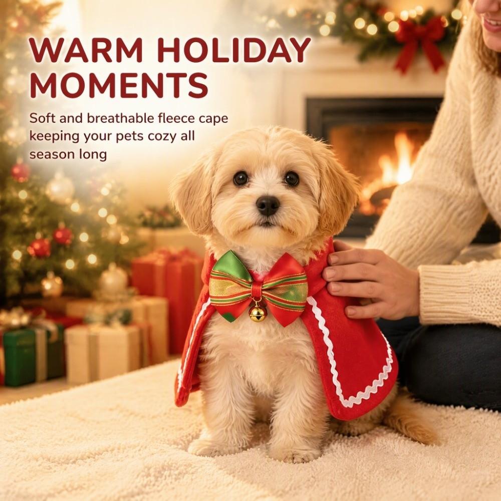 Soft Winter Cat Cloak Lightweight Christmas Pet Costume Fashion Dog Cosplay Costume Holiday