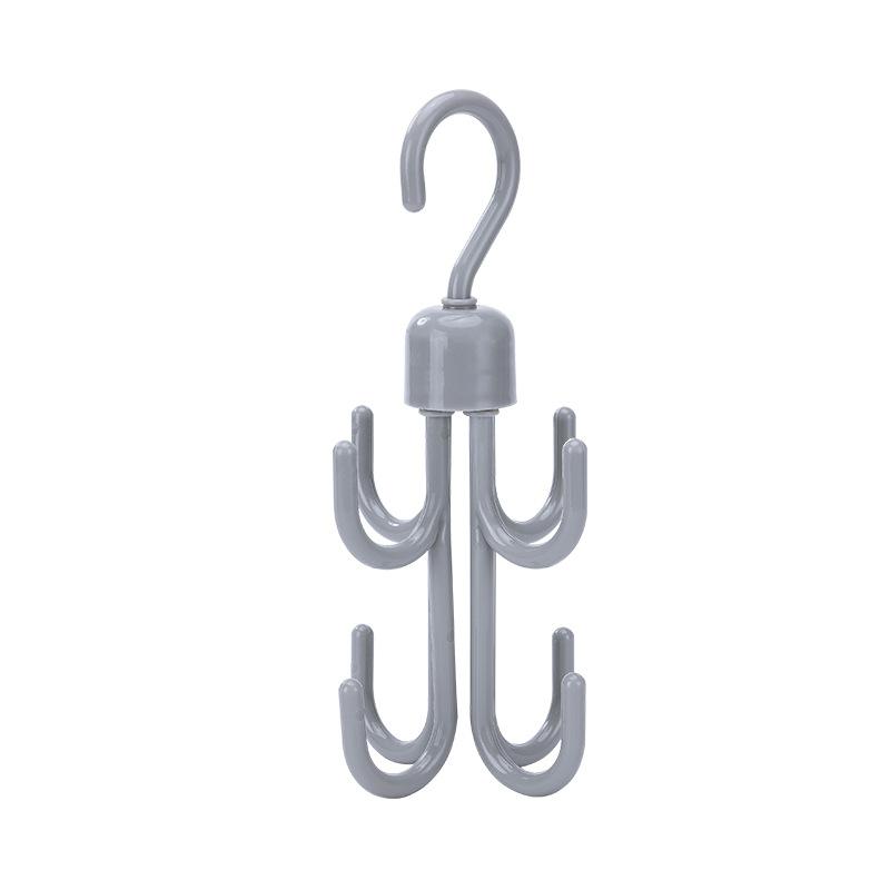 1PC household rotatable four-claw position bag hook wardrobe clothes and hats storage hanger tie belt plastic storage hook