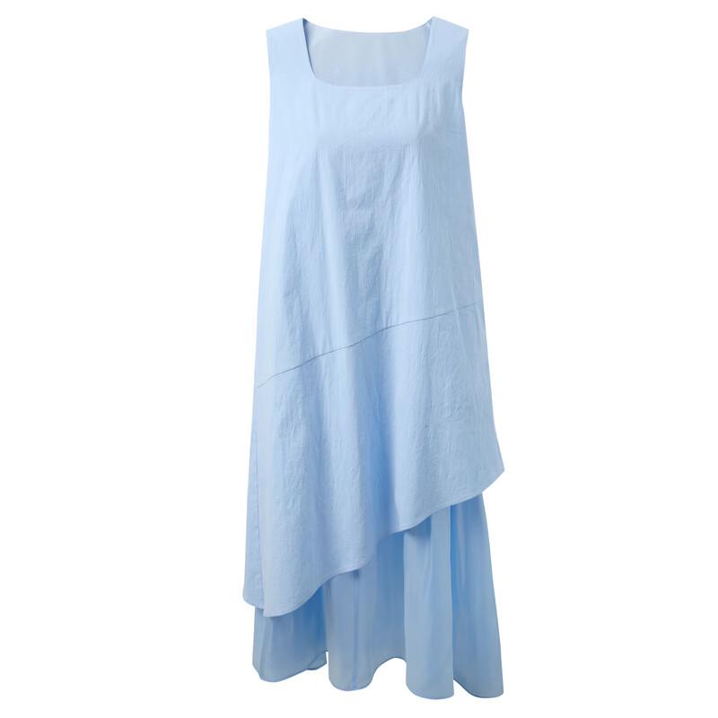 Summer Faux Two-Piece Patchwork Sleeveless Dress