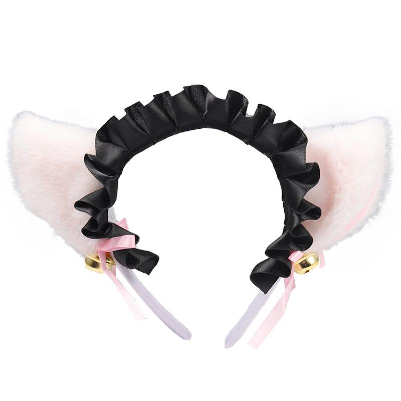 Cat Ears Bell Headband - Cosplay Catwoman Hair Accessory for Christmas & Halloween