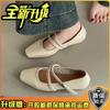 Versatile Casual Retro Square Head Mary Jane Shoes Women's Summer Fashion Temperament Simple Buckle Thick Heel with Skirt Single Shoes