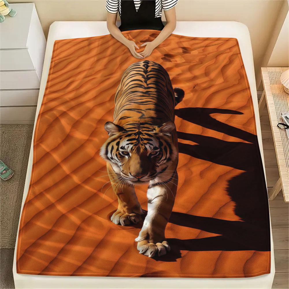 1Pc DuneBeasts Print Flannel Blanket, High quality Comfortable for All Seasons, Home Decor, Warmth and Comfort, Perfect for Christmas Gifts