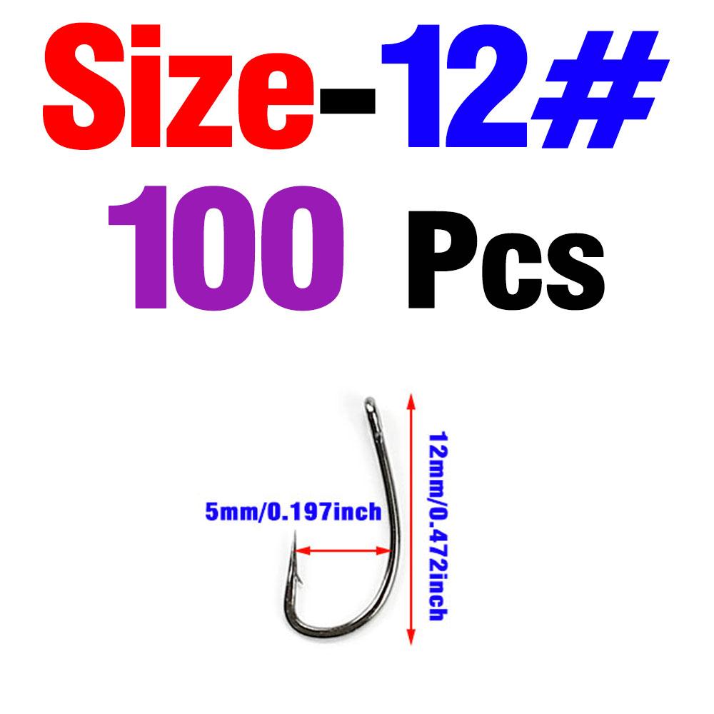 100Pcs Carp Fishing High Carbon Steel Barbed Curved Nymphs Scuds Pupa Fly Tying Hook For Tying Trout Bass Perch Fishing Lure