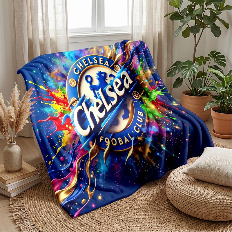 Coperta a tema Chelsea FC Morbida coperta in flanella Coperta morbida da divano Coperta accogliente per divano e letto per la decorazione della casa