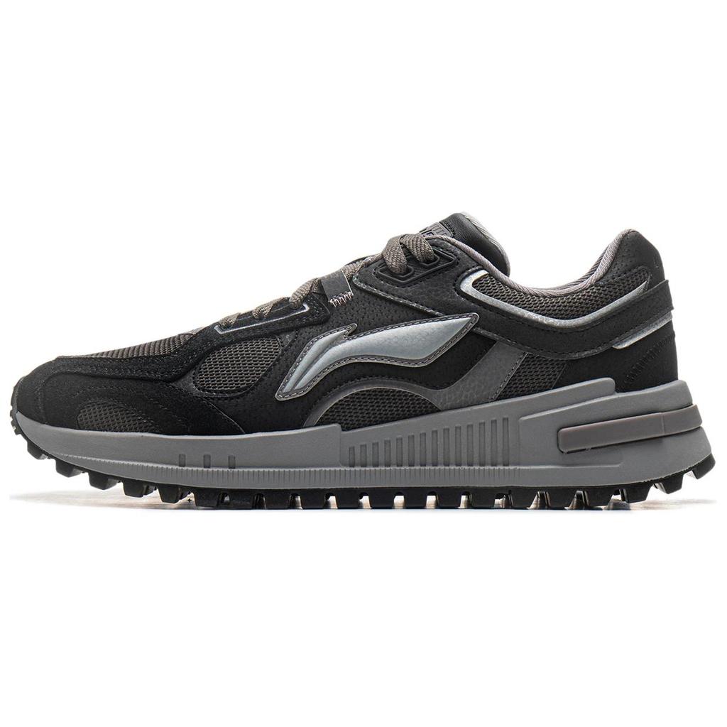 New LiNing Wind Rider 2.0 Cushioning Wear Resistant Low Top Casual Shoes Men's Black Gray AGCU373-5