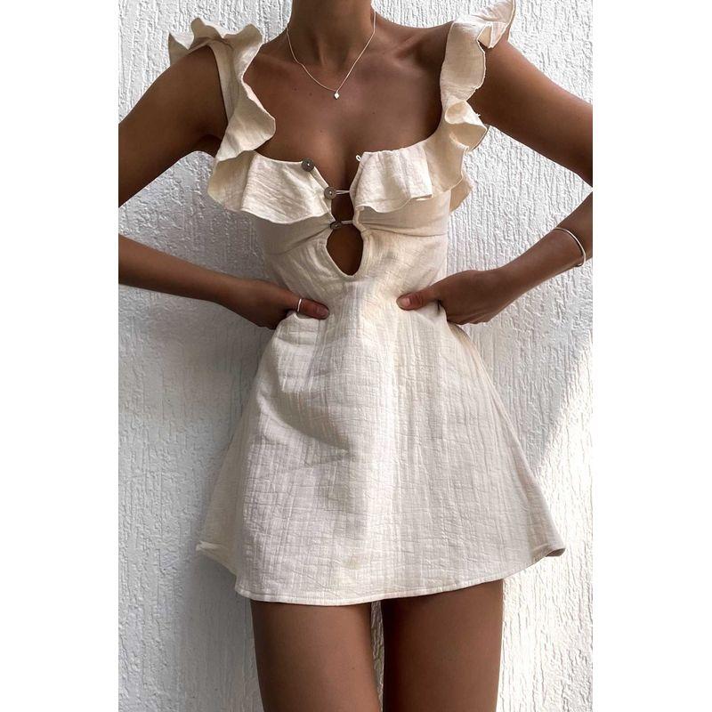 Sling Sexy Dress 2025 European and American New Fashion Sexy Frill Sling Short Dress Dress Women