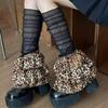 New Winter Warm Leopard Print Leg Warmer for Women Vintage Y2K Subculture Personality Long Sock Fashion Spicy Girl Boot Covers