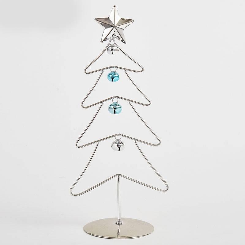 Iron Small Tabletop Christmas Tree Simulates Glowing Bell Decorations Trees